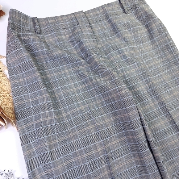 New Carlisle Grey Plaid Business Slacks Sz 14 - Picture 4 of 13